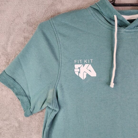 Mens Green Under Armour Short Sleeve Hoodie Shirt Modern Fit Gym Training Size M - Picture 4 of 12